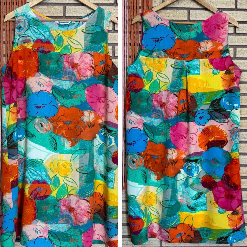 90's Jam's World Shift Dress - Large - Bust 42 - Summer Dress - Sleeveless Dress